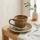 Tea Cup and Saucer Set 6 Pcs With Wooden Stand